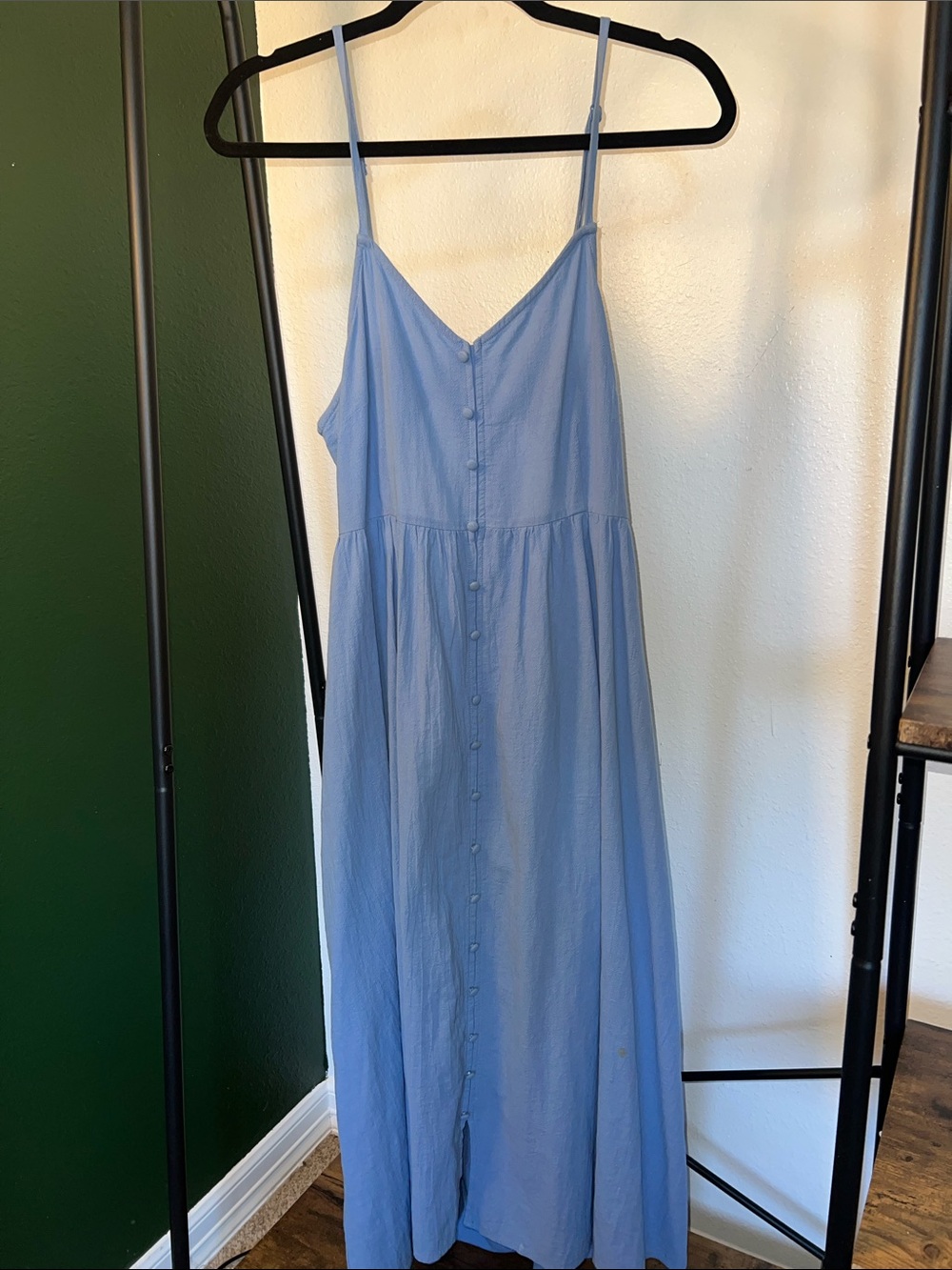 Universal Thread Light Blue Button-Front Maxi Dress